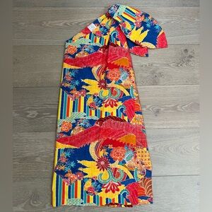 Stella Jean Perduta Knotted One Shoulder Dress